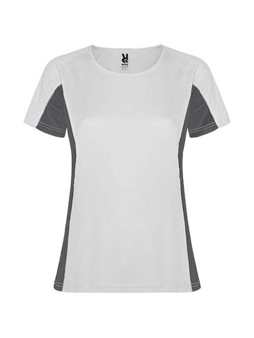 Shanghai sportowa koszulka damska z krótkim rękawem, biały / dark lead