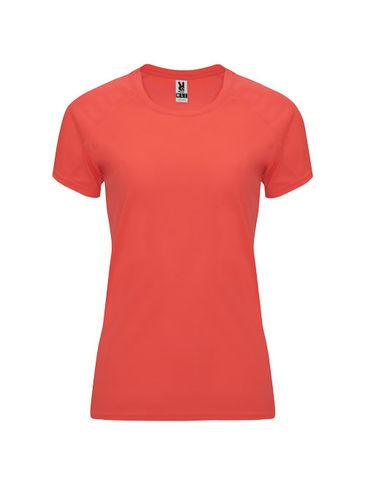 Bahrain sportowa koszulka damska z krótkim rękawem, fluor coral