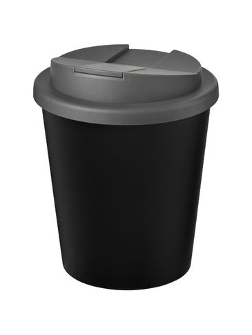 Kubek Americano® Espresso Eco z recyklingu o pojemności 250 ml z pokrywą odporną na zalanie , czarny / szary