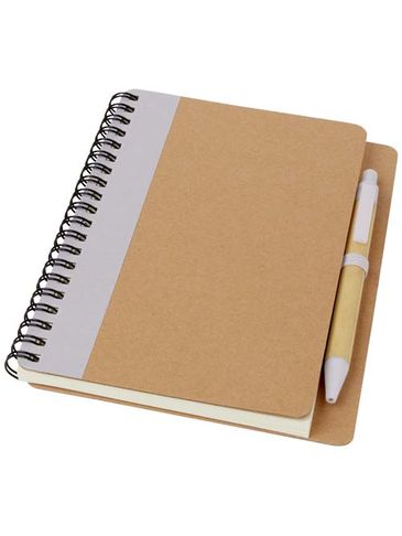 Notes z recyklingu z długopisem Priestly, liliowy / piasek pustyni