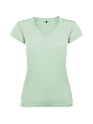 Victoria damska koszulka z krótkim rękawem i dekoltem w serek, mist green