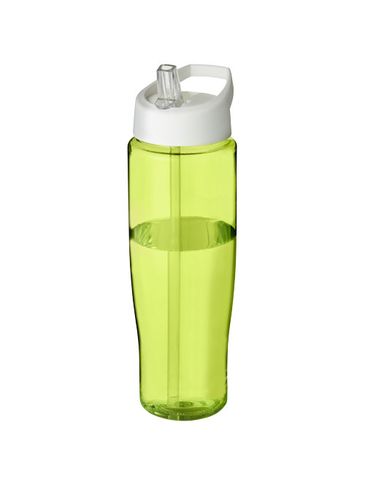 Bidon H2O Tempo® o pojemności 700 ml z wieczkiem z słomką, limonka / biały