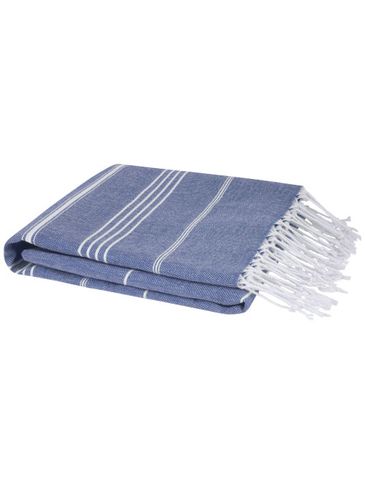 Anna bawełniany ręcznik hammam o gramaturze 150 g/m² i wymiarach 100 x 180 cm, granatowy