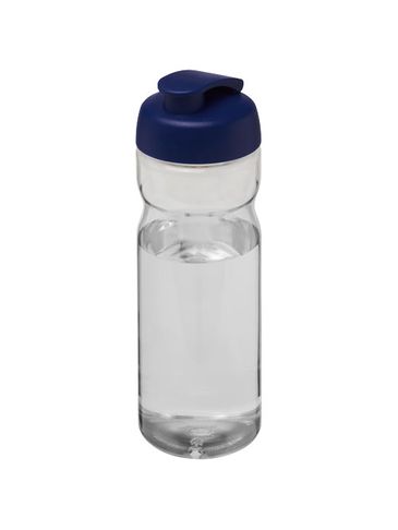 Bidon H2O Active® Base Tritan™ o pojemności 650 ml z klapką, przezroczysty bezbarwny / niebieski
