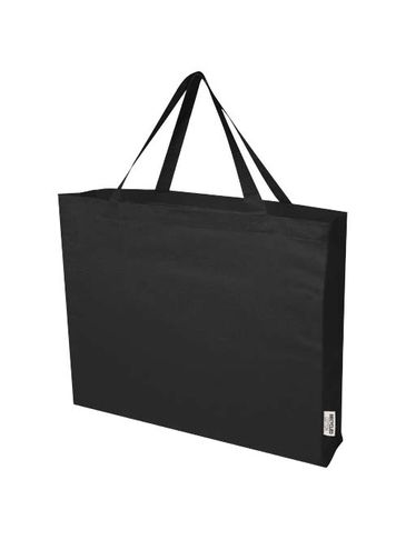 Odessa torba na zakupy z bawełny z recyklingu z certyfikatem GRS 220 g/m² 40L, czarny