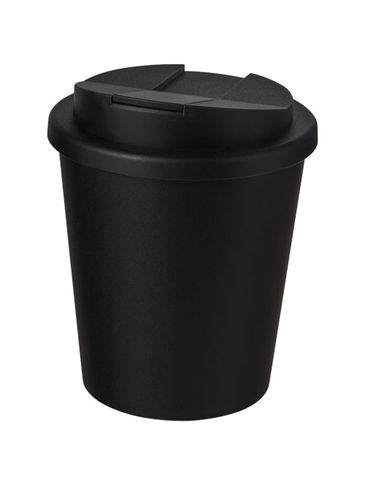 Kubek Americano® Espresso z recyklingu o pojemności 250 ml z pokrywą odporną na zalanie, czarny