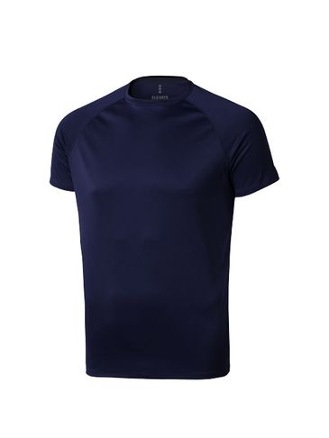 Męski T-shirt Niagara z krótkim rękawem z dzianiny Cool Fit odprowadzającej wilgoć, granatowy