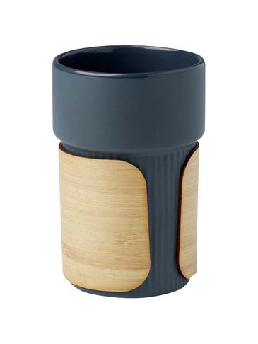 Fika kubek 340 ml z bambusową osłoną, hale blue