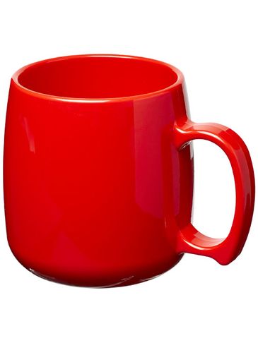 Kubek Classic wykonany z tworzywa sztucznego o pojemności 300 ml, czerwony