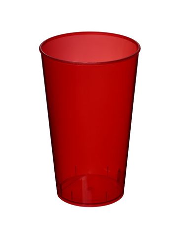 Kubek Arena o pojemności 375 ml wykonany z tworzywa sztucznego, czerwony przezroczysty