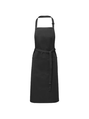 Andrea fartuch o gramaturze 240 g/m² z regulowanym paskiem na szyję, czarny