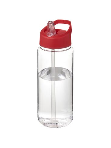 Bidon H2O Active® Octave Tritan™ o pojemności 600 ml z dzióbkiem, przezroczysty bezbarwny / czerwony