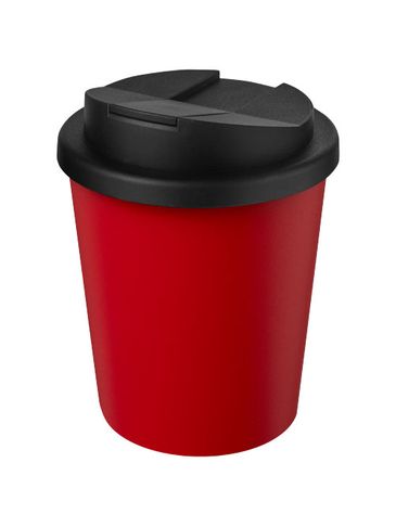 Kubek Americano® Espresso z recyklingu o pojemności 250 ml z pokrywą odporną na zalanie, czerwony / czarny