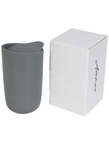 Kubek ceramiczny o podwójnych ściankach Mysa 410 ml, szary