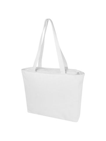 Weekender torba na zakupy z materiału z recyklingu o gramaturze 500 g/m², biały
