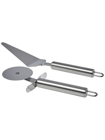 Tagly dwuelementowy zestaw do pizzy, srebrny