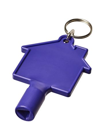 Klucz do skrzynki licznika w kształcie domku Maximilian z brelokiem, fioletowy
