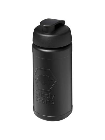 Baseline bidon o pojemności 500 ml z wieczkiem zaciskowym, czarny / czarny