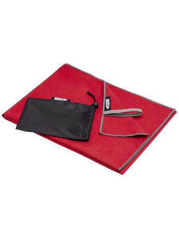 Pieter niezwykle lekki i szybko schnący ręcznik o wymiarach 50x100 cm z certyfikatem GRS, czerwony