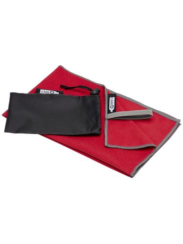 Pieter niezwykle lekki i szybko schnący ręcznik o wymiarach 30x50 cm z certyfikatem GRS, czerwony