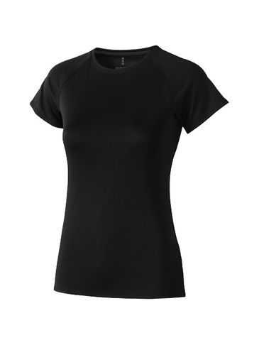 Damski T-shirt Niagara z krótkim rękawem z dzianiny Cool Fit odprowadzającej wilgoć, czarny