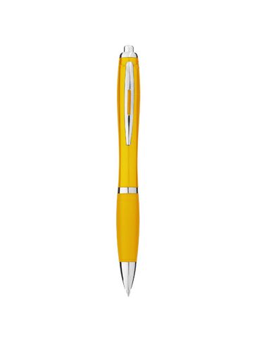 Długopis z kolorowym korpusem i uchwytem Nash, żółty