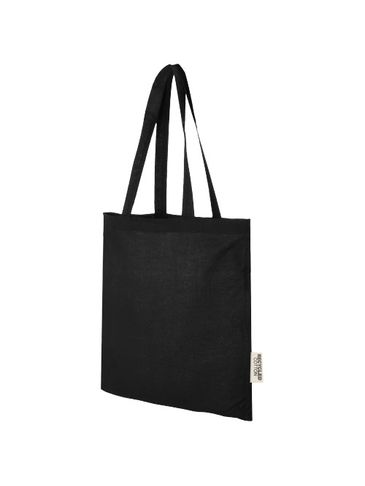 Madras torba na zakupy z bawełny z recyklingu o gramaturze 140 g/m2 i pojemności 7 l, czarny