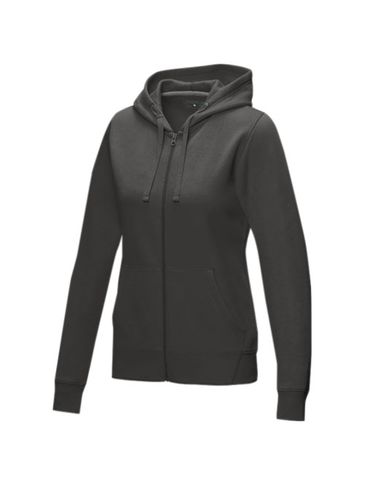 Ruby women’s organic recycled full zip hoodie, szary sztormowy