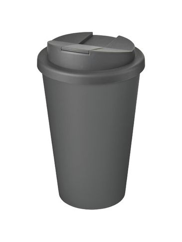 Kubek Americano® Eco z recyklingu o pojemności 350 ml z pokrywą odporną na zalanie, szary