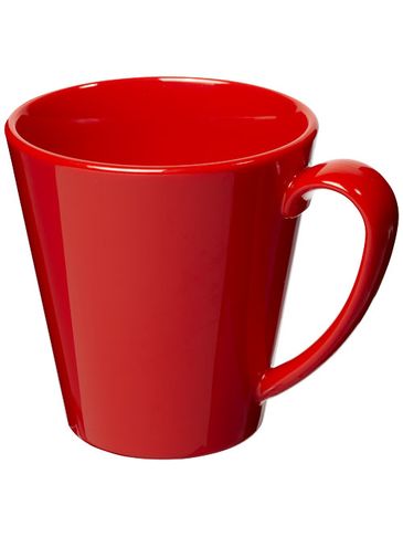 Kubek Supreme wykonany z tworzywa sztucznego o pojemności 350 ml, czerwony