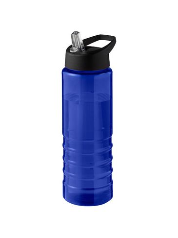 H2O Active® Eco Treble bidon z pokrywką z tutką o pojemności 750 ml , niebieski / czarny
