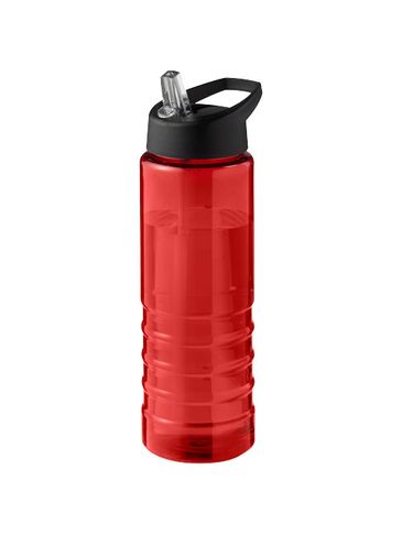 H2O Active® Eco Treble bidon z pokrywką z tutką o pojemności 750 ml , czerwony / czarny