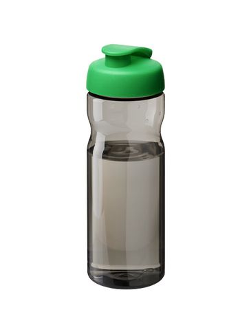 Bidon H2O Eco o pojemności 650 ml z wieczkiem zaciskowym, ciemnografitowy / jasnozielony