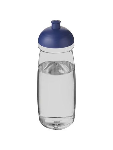 Bidon H2O Pulse® o pojemności 600 ml z wypukłym wieczkiem, przezroczysty / niebieski