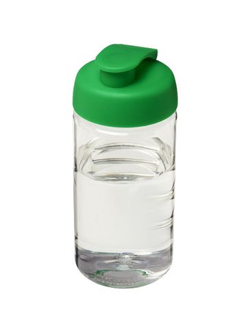 Bidon H2O Bop® o pojemności 500 ml z wieczkiem zaciskowym, przezroczysty / zielony