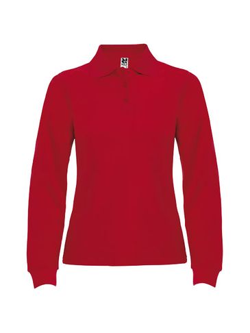 Estrella koszulka damska polo z długim rękawem, czerwony