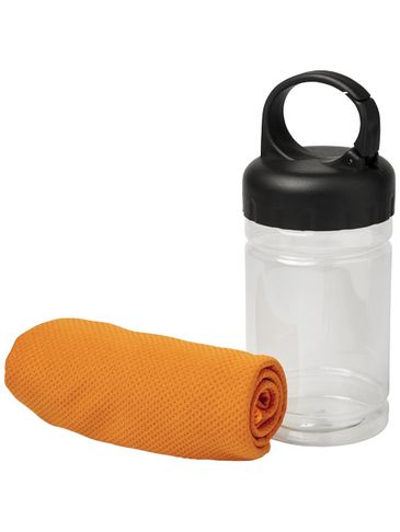 Ręcznik chłodzący Remy w pojemniku, pomarańczowy