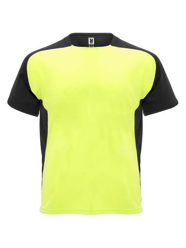 Bugatti sportowa koszulka unisex z krótkim rękawem, fluor yellow / czarny