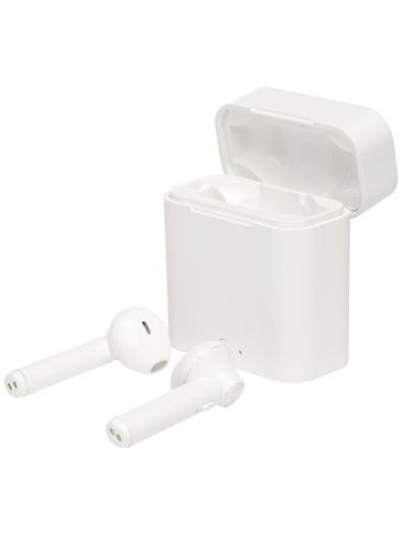 Automatycznie parujące się bezprzewodowe słuchawki douszne Volantis True Wireless z UVC, biały