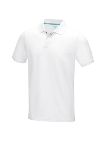 Graphite short sleeve men’s organic polo, biały