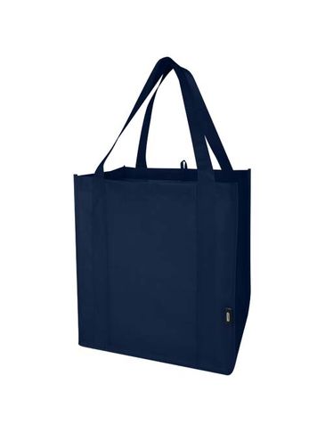 Liberty torba na zakupy z twardym dnem o pojemności 29 l wykonana z włókniny z recyklingu z certyfikatem GRS, granatowy