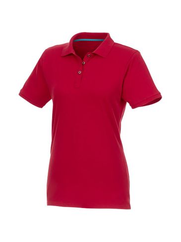 Beryl – damska koszulka polo z krótkim rękawem z bawełny organicznej i materiałów z recyklingu, czerwony