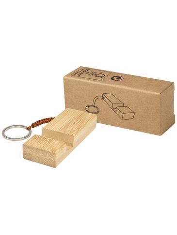 Bosona bambusowy uchwyt na telefon z łańcuchem do kluczy, drewno