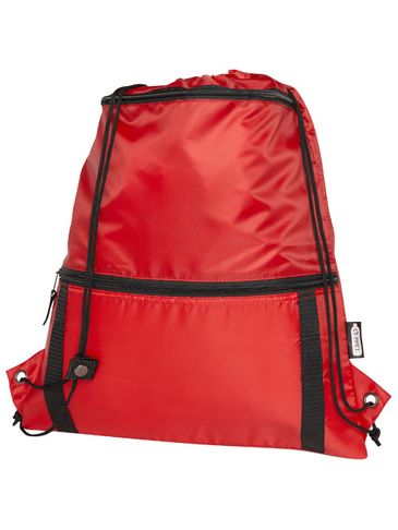 Adventure termoizolowana torba ściągana sznurkiem o pojemności 9 l z materiału z recyklingu z certyfikatem GRS, czerwony