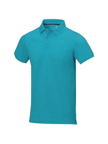 Męskie polo Calgary z krótkim rękawem, morski