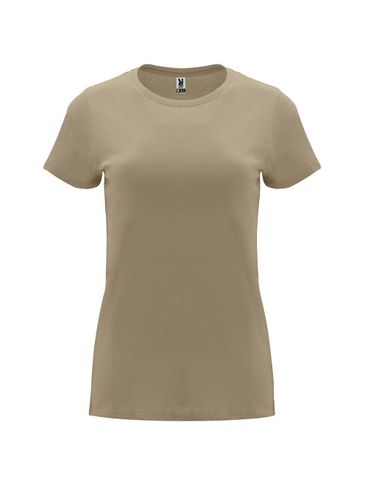 Capri koszulka damska z krótkim rękawem, piaskowy