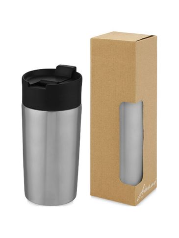 Kubek Jetta izolowany próżniowo i powlekany miedzią o pojemności 330 ml, srebrny