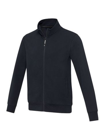 Galena bluza unisex z recyklingu z zamkiem błyskawicznym na całej długości, granatowy