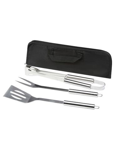 3-częściowy zestaw do grillowania Barcabo, srebrny