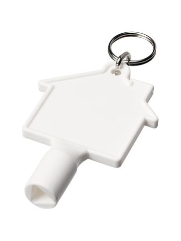 Maximilian brelok do kluczy w kształcie domu z materiałów z recyklingu, biały